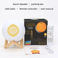 France Stock Muslim Wireless Speaker Bluetooth Colorful Moonlight LED night Light Moon Lamp Quran Speaker islam